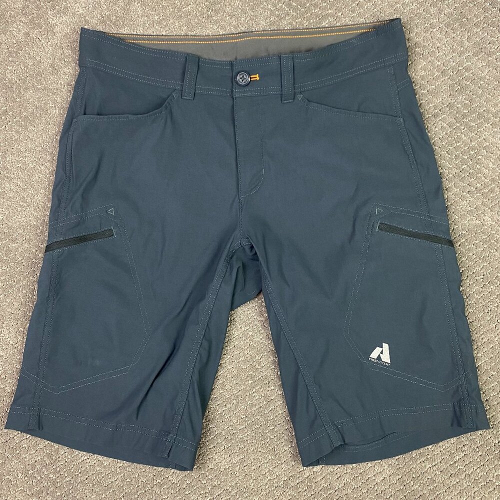 Eddie Bauer First Ascent Shorts Men's 34 Slate Blue Guide Pro Cargo Hiking